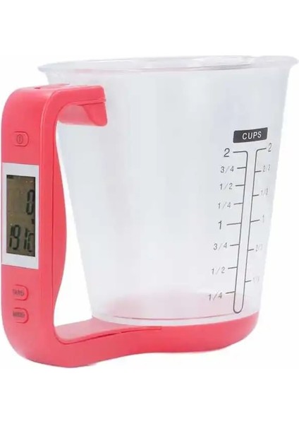 Kırmızı Stil Elektronik Ölçüm Kabı Ölçeği Çıkarılabilir Yerden Tasarruf Kolay Veri Okuma Mutfak Için Elektronik Alet Ölçeği (Yurt Dışından)