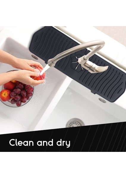 Yeşil Tarzı 36CM Musluk Emici Mat Silikon Mutfak Musluk Su Tutucu Mat Lavabo Sıçrama Koruma Su Tahliye Pedi Tezgah Koruyucu Mat (Yurt Dışından) fırsatları