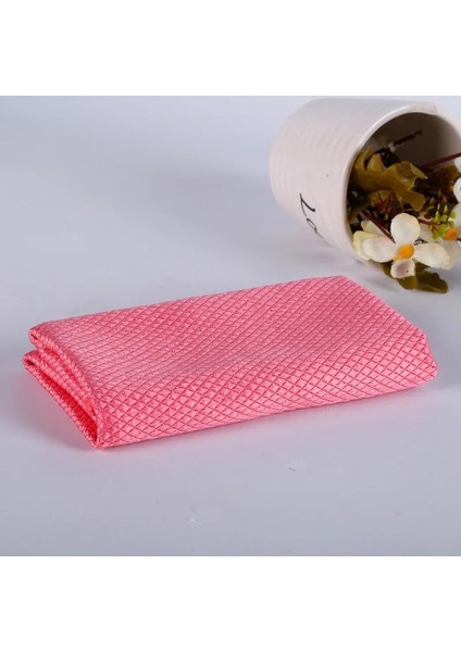 Pembe Tarzı * 40 cm Ev Cam Pencere Temizleme Bezi Mutfak Emici Bulaşık Bezi Temizlik Paçavra Yıkama Havlusu Ovma Pedi (Yurt Dışından)