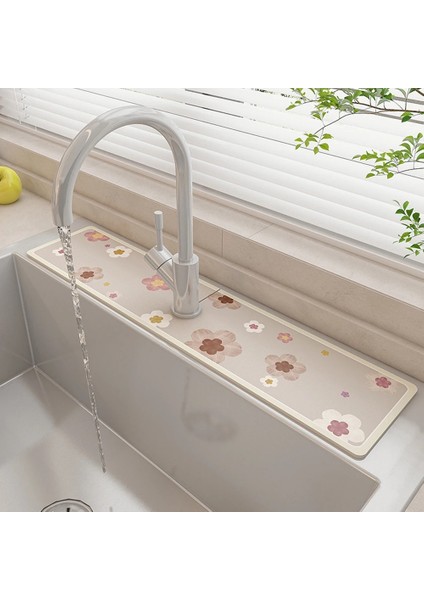 F Tarzı Lavabo Musluğu Tahliye Pedi Polyester Kauçuk Lavabo Sıçrama Yakalayıcı Sıçramaya Dayanıklı Güçlü Su Emme Banyo Mutfak Aletleri (Yurt Dışından)