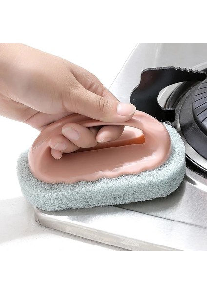 Pembe Tarzı Güçlü Dayanıklı Banyo Temizleme Fırçası Ev Seramik Karo Mutfak Küvet Plastik Yumuşak Temizleme Kolu Sünger Fırça (Yurt Dışından) indirimleri