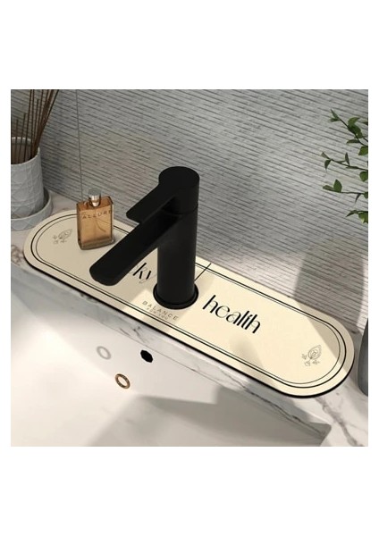 Beyaz Stil 38X14CM Mutfak Musluk Mat Süper Emici Diatom Çamur Emici Mat Lavabo Splash Guard Musluk Sıçrama Yakalayıcı Mutfak Gadget (Yurt Dışından)
