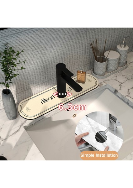 Beyaz Stil 38X14CM Mutfak Musluk Mat Süper Emici Diatom Çamur Emici Mat Lavabo Splash Guard Musluk Sıçrama Yakalayıcı Mutfak Gadget (Yurt Dışından) modelleri