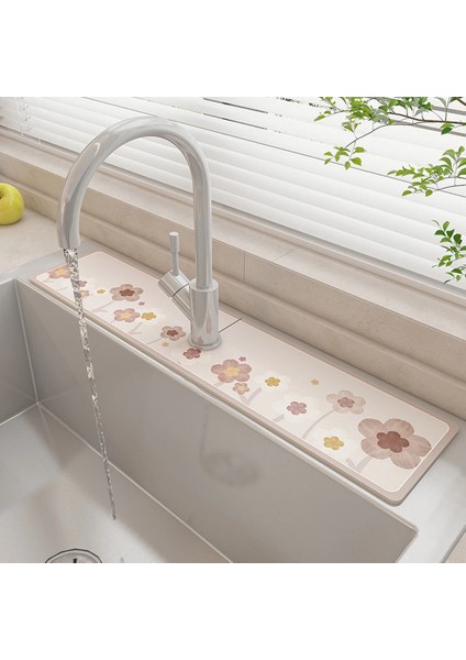 B Tarzı Lavabo Musluğu Tahliye Pedi Polyester Kauçuk Lavabo Sıçrama Yakalayıcı Sıçramaya Dayanıklı Güçlü Su Emme Banyo Mutfak Aletleri (Yurt Dışından)