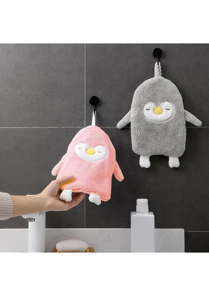 Gri Tarzı Yumuşak Kadife El Havlusu Asılı Banyo Havlusu Sevimli Penguen Çocuk Havlusu Mutfak Havluları Tuvalet Silin Ev Temizlik Bezi Havlu (Yurt Dışından) fırsatları