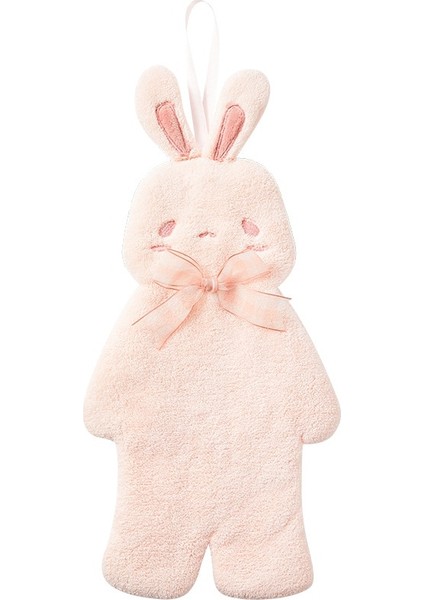 Pembe Tarzı Hızlı Kuru Yumuşak Emici El Havlusu Mutfak Banyo Sevimli Mercan Kadife Asılı Temizlik Bezi Mikrofiber Havlu (Yurt Dışından)