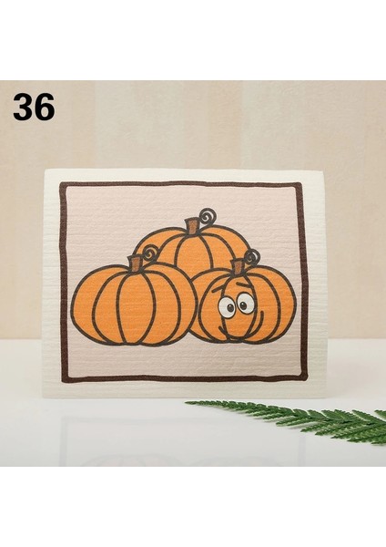 No.36 Stili No.1 Boyutu Karikatür Baskılı Emici Bulaşık Bezi Yeniden Kullanılabilir Temizlik Bezleri Islak Kuru Mutfak Bez Bulaşık Yıkama Ovma Coaster Pad 17*20 cm (Yurt Dışından)