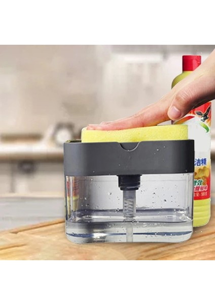 Yeşil Stil Otomatik Sabunluk Şişe Sıvı Sabun Mutfak Süngeri Sabunluk Ditchen Sünger Dağıtıcı Manuel Soa Yeni (Yurt Dışından) fiyatları