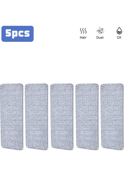5 Adet Tarzı El Serbest Yıkama Tembel Paspas Temizlik Bezi Sihirli Temizleyici Kendinden Sıkma Sıkma Ev Otomatik Dehidrasyon Teleskopik Düz Mops (Yurt Dışından)