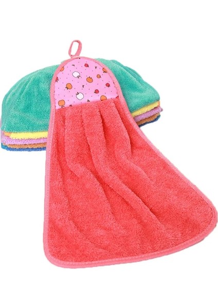 Pembe Tarzı Mercan Kadife Banyo Malzemeleri Yumuşak El Havlusu Emici Kumaş Bulaşık Bezleri Asılı Kumaş Mutfak Aksesuarları 30*38 cm (Yurt Dışından)