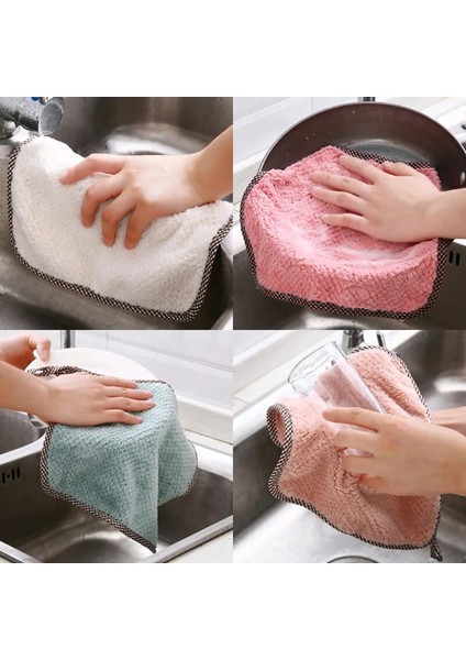 Pembe Tarzı 10 Parça Mutfak Günlük Bulaşık Havlusu Bulaşık Bezi Mutfak Bezi Yapışmaz Yağ Kalınlaşmış Masa Temizlik Bezi Emici Ovma Pedi (Yurt Dışından) indirimleri