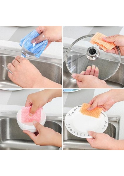 Yeşil Stil 50 Parça Droroll Tek Kullanımlık Mutfak Temizlik Bezi Dokunmamış Paçavra Silme Ovma Pedi Bulaşık Bezi Banyo Temizlik Bezi (Yurt Dışından) fırsatları