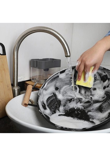 Yeşil Stil Otomatik Sabunluk Şişe Sıvı Sabun Mutfak Süngeri Sabunluk Ditchen Sünger Dağıtıcı Manuel Soa Yeni (Yurt Dışından) fırsatları