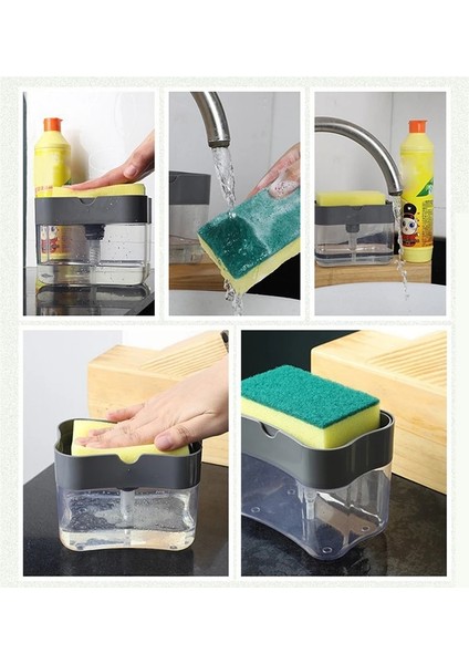 Yeşil Stil Otomatik Sabunluk Şişe Sıvı Sabun Mutfak Süngeri Sabunluk Ditchen Sünger Dağıtıcı Manuel Soa Yeni (Yurt Dışından) indirimleri