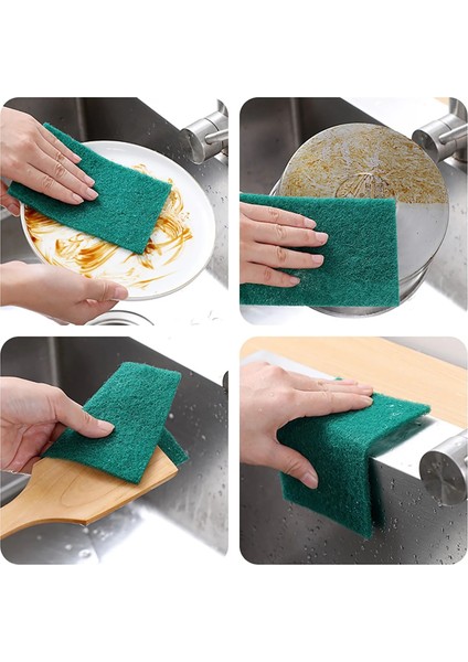 Bir Stil 10 Adet Yeşil Sünger Ovma Pedi Mutfak Kase Bulaşık Yıkama Temiz Fırçalama Temizleme Pedleri Ev Yıkama Malzemeleri Aksesuarları (Yurt Dışından) indirimleri