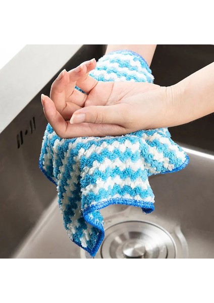 Rastgele Stil 1 Bilgisayar Süper Emici Mikrofiber Kalın Mutfak Havlusu Bulaşık Bezi Ev Paçavra Yapışmaz Yağ Masa Temizleme Mendili Bez Ovma Pedi (Yurt Dışından) modelleri