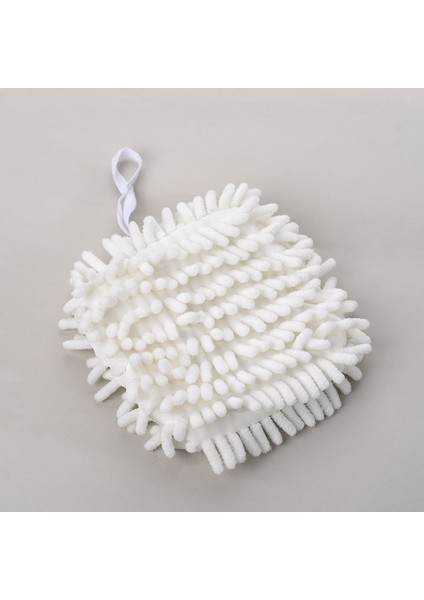A-Beyaz Tarzı Şönil Ev Mutfak Hentbol El Havlusu Banyo Topu Asılı Döngüler ile Hızlı Kuru Yumuşak Emici Mikrofiber Havlu (Yurt Dışından)