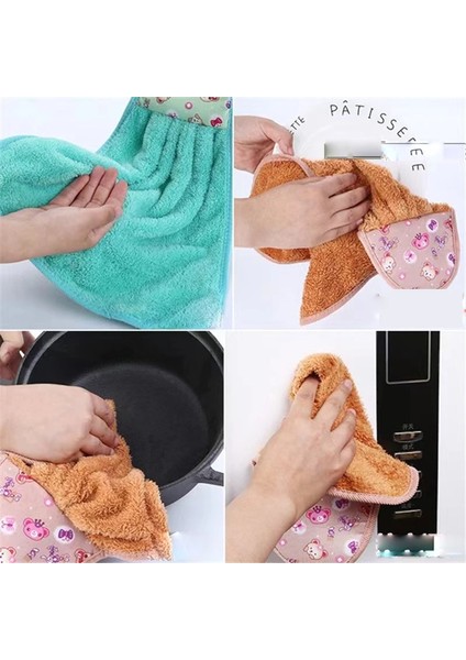 Sarı Stil Mercan Kadife Banyo Malzemeleri Yumuşak Asılı El Havlusu Kalınlaşmış Emici Kumaş Bulaşık Bezleri Asılı Kumaş Mutfak Aksesuarları (Yurt Dışından) fırsatları