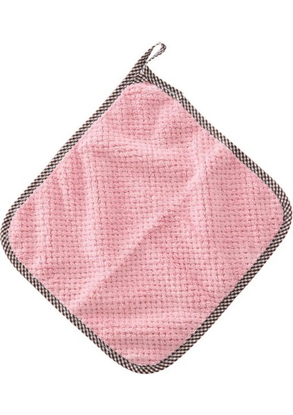 Pembe Tarzı 1 Adet Süper Emici Temizlik Bulaşık Bezi Bez Mikrofiber Bulaşık Bezi Asılabilir Mercan Polar Silme Havlusu Mutfak Temizleme Aracı (Yurt Dışından)