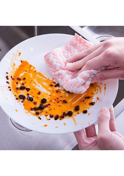 Rastgele Stil 1 Bilgisayar Süper Emici Mikrofiber Kalın Mutfak Havlusu Bulaşık Bezi Ev Paçavra Yapışmaz Yağ Masa Temizleme Mendili Bez Ovma Pedi (Yurt Dışından) indirimleri