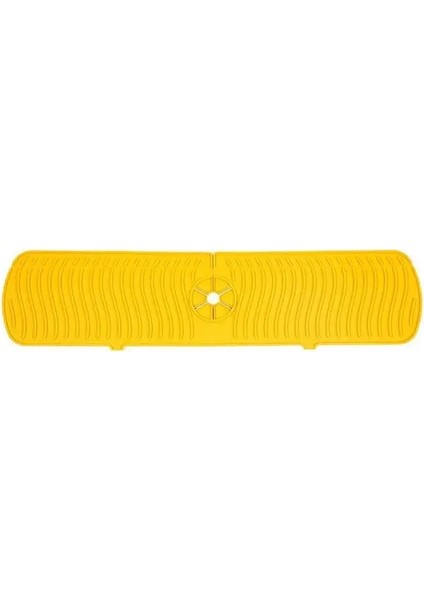 Sarı Tarzı 45X14,5X0,5CM Silikon Musluk Mat Su Sıçramaya Dayanıklı Mutfak Musluk Su Tutucu Mat Büyük Lavabo Sıçrama Pedi Tezgah Koruyucu Banyo Mat (Yurt Dışından)