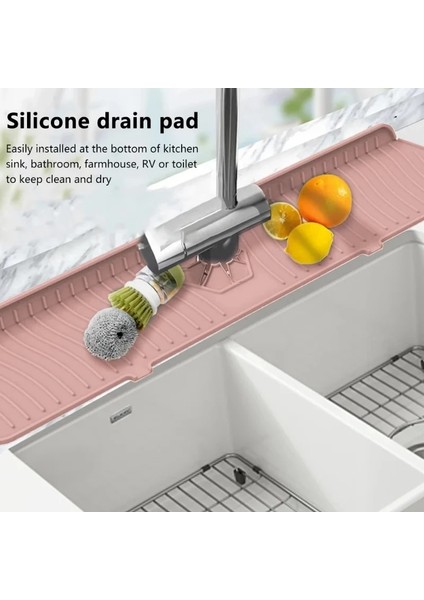 Yeşil-M Tarzı Silikon Musluk Mat Mutfak Lavabo Koruma Drenaj Pedi Banyo Musluk Sıçrama Su Tutucu Mat Lavabo Tezgah Koruyucu (Yurt Dışından)