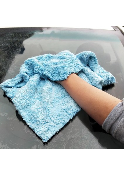 Mavi Stil Mikrofiber Havlu Ultra Kurutma Yıkama Yumuşak Parlatma Kenarsız Temizlik Süper Emici Peluş Kumaş Mutfak Ev Araba Için (Yurt Dışından)