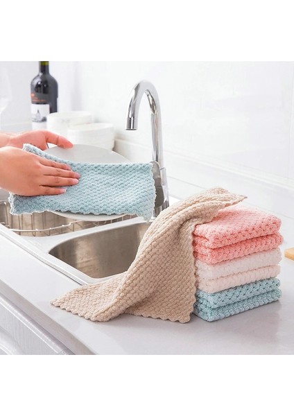 Pembe Tarzı 1 Bilgisayar Eğik Bez Mutfak Ovma Pedi Havlu Bulaşık Bezi Ev Paçavra Gadget Mikrofiber Yapışmaz Yağ Masa Örtüsü Silin (Yurt Dışından)