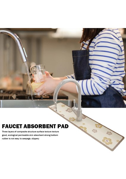 E Tarzı Lavabo Musluğu Tahliye Pedi Polyester Kauçuk Lavabo Sıçrama Yakalayıcı Sıçramaya Dayanıklı Güçlü Su Emme Banyo Mutfak Aletleri (Yurt Dışından) fırsatları