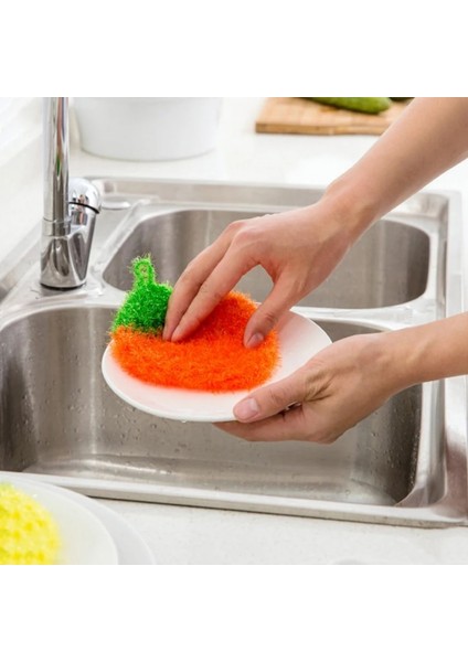 Turuncu Tarzı Mutfak Temizleme Ovma Süngerleri Yeniden Kullanılabilir Çizilmez Mikrofiber Scrubber Sünger Mutfak Ev Temiz Pot Tava Bulaşık Makinesi Süngeri (Yurt Dışından) fiyatları