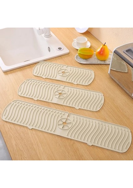Bej Tarzı 45X14,5X0,5CM Silikon Musluk Mat Su Sıçramaya Dayanıklı Mutfak Musluk Su Tutucu Mat Büyük Lavabo Sıçrama Pedi Tezgah Koruyucu Banyo Mat (Yurt Dışından) indirimleri