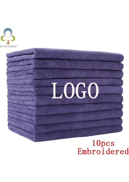 Beyaz Stil 35X75 10 Özel Logo Nakış Havlu Mikrofiber Havlu Kalınlaşmış Yüz Havlusu Özelleştirilmiş Metin Berber Dükkanı Ayak Banyosu Mağazası Özel (Yurt Dışından) fiyatları