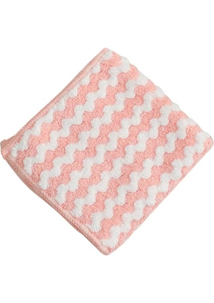 Pembe Tarzı 10 Parça Mutfak Temizleme Bezi Mercan Polar Bulaşık Yıkama Bezi Süper Emici Ovma Pedi Kuru ve Islak Mutfak Temizlik Havluları (Yurt Dışından)