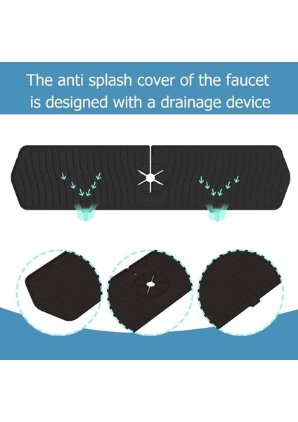 Gri-L Tarzı Silikon Musluk Mat Mutfak Lavabo Koruma Drenaj Pedi Banyo Musluk Sıçrama Su Tutucu Mat Lavabo Tezgah Koruyucu (Yurt Dışından) fırsatları