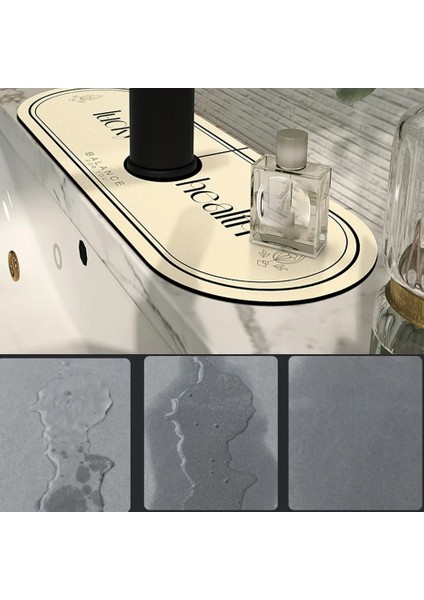 Siyah Stil 38X14CM Mutfak Musluk Mat Süper Emici Diatom Çamur Emici Mat Lavabo Splash Guard Musluk Sıçrama Yakalayıcı Mutfak Gadget (Yurt Dışından) fırsatları