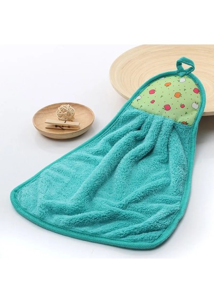 Yeşil Tarzı 3 Parça Mercan Kadife Banyo Malzemeleri Yumuşak El Havlusu Emici Bez Yağ Geçirmez Temizlik Bezi Ev Temizlik Araçları 30*40 cm (Yurt Dışından)