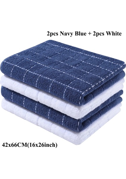 4 Adet Tarzı Olanly Mutfak ve Ev Için % 100% Pamuklu Bulaşık Bezi Ultra Yumuşak ve Emici Mutfak Havlusu Yeniden Kullanılabilir Temizlik Bezi Araçları (Yurt Dışından)