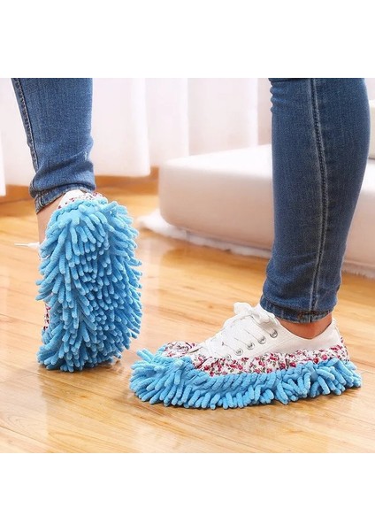 Mor Tarzı 3 Parça Mikrofiber Şönil Zemin Toz Terlik Paspas Ayakkabı Silme Peruk Ev Ev Bezi Temiz Ayakkabı Kapağı Mophead Galoş Temizleme Araçları (Yurt Dışından)