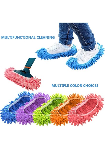 Pembe Tarzı Toz Duster Paspas Terlik Ayakkabı Koruyucu Çok Fonksiyonlu Yıkanabilir Mikrofiber Ayak Çorap Zemin Temizleme Kapağı Ev Mutfak Ofis Için (Yurt Dışından)