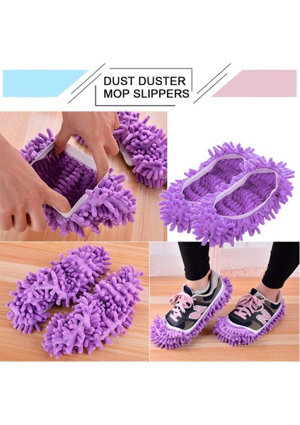 Pembe Tarzı Toz Duster Paspas Terlik Ayakkabı Koruyucu Çok Fonksiyonlu Yıkanabilir Mikrofiber Ayak Çorap Zemin Temizleme Kapağı Ev Mutfak Ofis Için (Yurt Dışından)