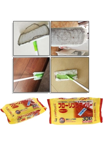 Tek Kullanımlık Mikrofiber Elektrostatik Zemin Bezleri Düz Döner Paspas Çok Montajlı Temizlik Mendilleri Toz Giderme Paspas Kağıdı (Yurt Dışından)