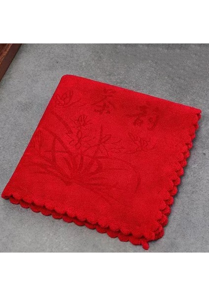 Kırmızı Stil Mutfak Temizlik Havlusu Kalınlaşmış Bulaşık Bezi Dökülmeden Ovma Pedi Bez Temizlik Bezi Yeni Çin Jakarlı Emici Bez (Yurt Dışından)