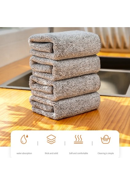 3 Adet Tarzı Bambu Kömür Bulaşık Bezi Ev Emici Temizlik Bezi Mikrofiber Mutfak Yapışmaz Yağ Havlusu Bez Mutfak Aksesuarları (Yurt Dışından)