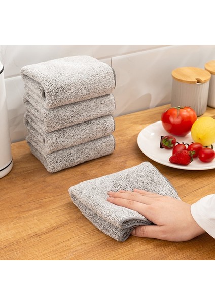 3 Adet Tarzı Bambu Kömür Bulaşık Bezi Ev Emici Temizlik Bezi Mikrofiber Mutfak Yapışmaz Yağ Havlusu Bez Mutfak Aksesuarları (Yurt Dışından)