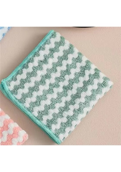 Yeşil Tarzı 5 Adet Mikrofiber Kalın Mutfak Havlusu Bulaşık Bezi Ev Mutfak Paçavra Gadget Yapışmaz Yağ Masa Temizleme Mendili Bez Ovma Pedi (Yurt Dışından)