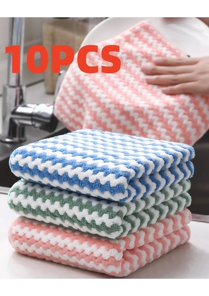 Yeşil Tarzı 5 Adet Mikrofiber Kalın Mutfak Havlusu Bulaşık Bezi Ev Mutfak Paçavra Gadget Yapışmaz Yağ Masa Temizleme Mendili Bez Ovma Pedi (Yurt Dışından) fiyatları