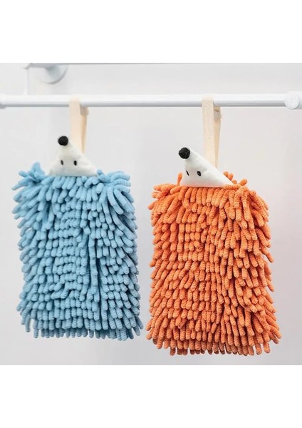 Yeşil Stil Mutfak El Havlusu Sevimli Kirpi Şönil El Havlusu Yumuşak Kabarık El Havlusu Asılı Mutfak Banyo Lavabo (Yurt Dışından) modelleri