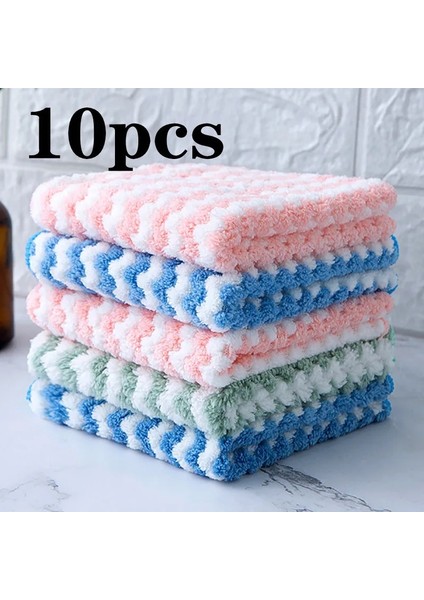 Pembe Tarzı 5 Adet Pcssüper Emici Mikrofiber Kalın Mutfak Havlusu Bulaşık Bezi Ev Paçavra Yapışmaz Yağ Masa Temizleme Mendili Bezi Scourin (Yurt Dışından) indirimleri