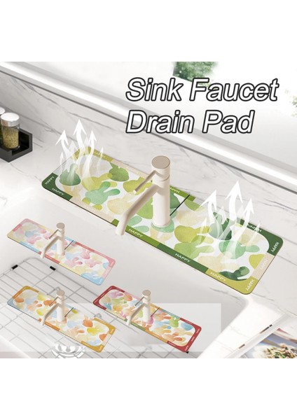 Turuncu Tarzı Lavabo Musluğu Tahliye Pedi Polyester Kauçuk Lavabo Sıçrama Yakalayıcı Sıçramaya Dayanıklı Güçlü Su Emme Banyo Mutfak Aletleri (Yurt Dışından)