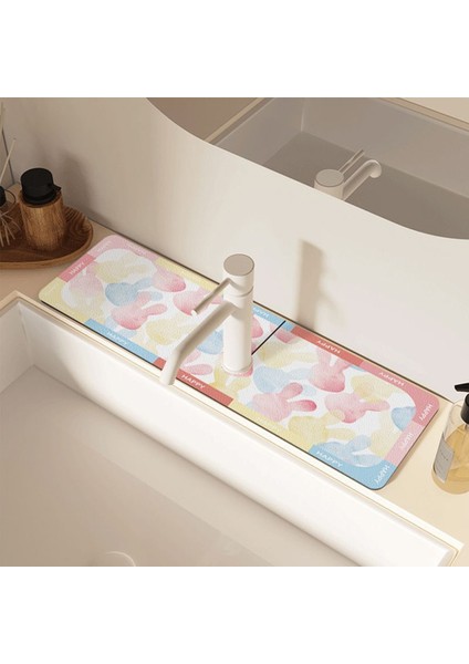 Turuncu Tarzı Lavabo Musluğu Tahliye Pedi Polyester Kauçuk Lavabo Sıçrama Yakalayıcı Sıçramaya Dayanıklı Güçlü Su Emme Banyo Mutfak Aletleri (Yurt Dışından)